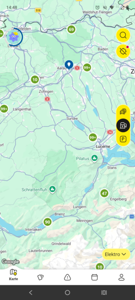 Kraftstofftyp "Elektro" auswählen