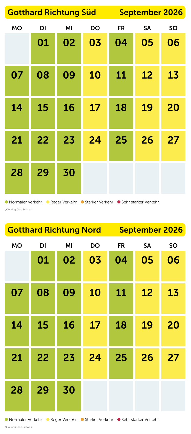 Stauprognose Gotthard September 2026