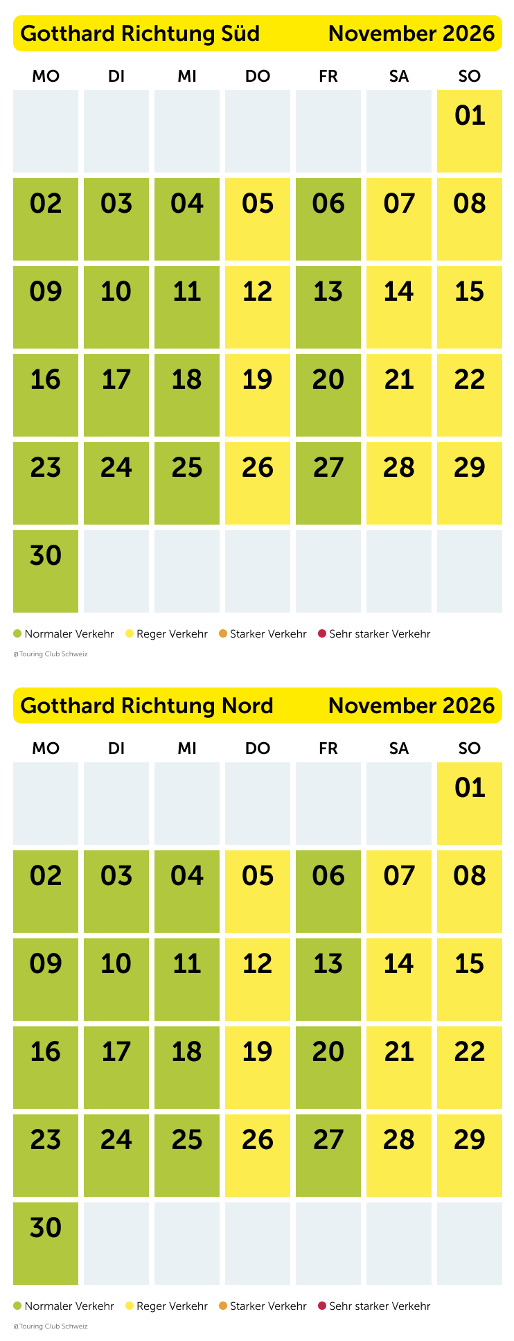 Stauprognose Gotthard November 2026