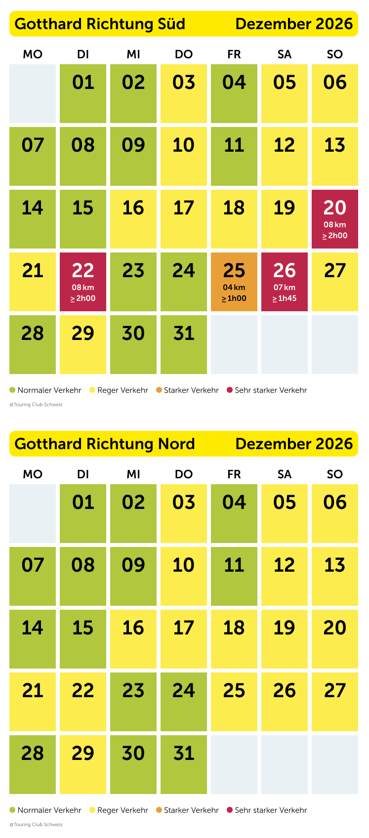 Stauprognose Gotthard Dezember 2026