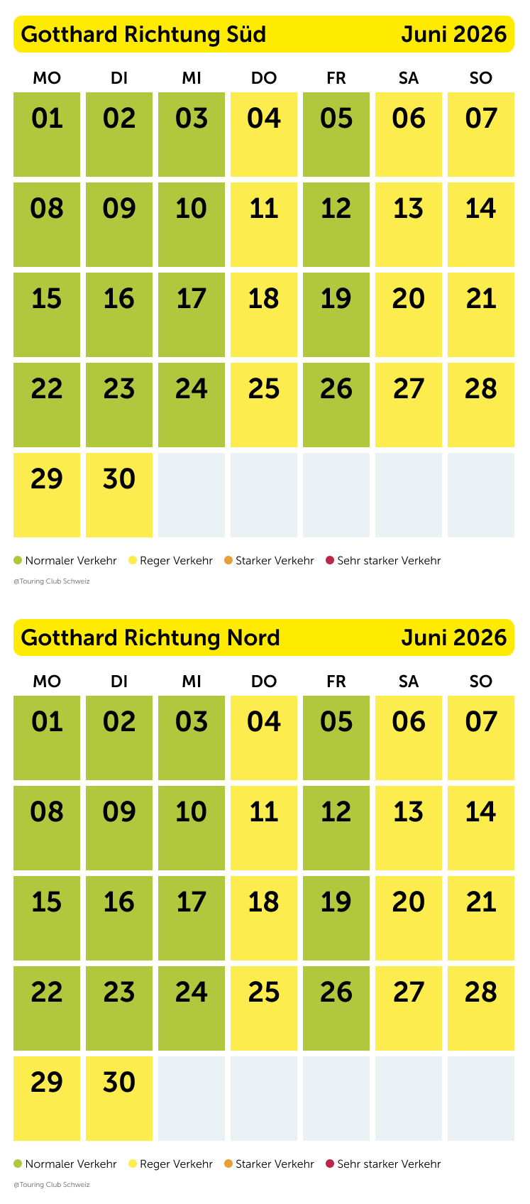 Stauprognose Gotthard Juni 2026