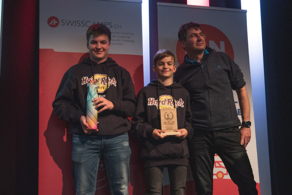 Stefan Joos, Direttore generale Waldcamping Landquart con i suoi figli