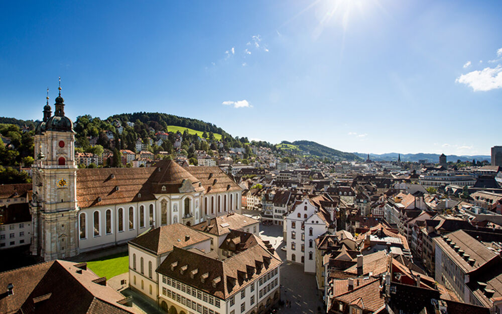 Luftaufnahme Stiftsbezirk St.Gallen © kurzschuss photography gmbh