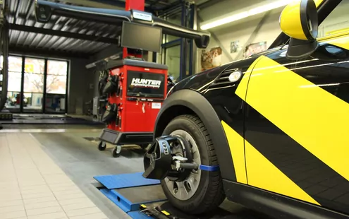 Fahrwerktest mit Lenkgeometrie