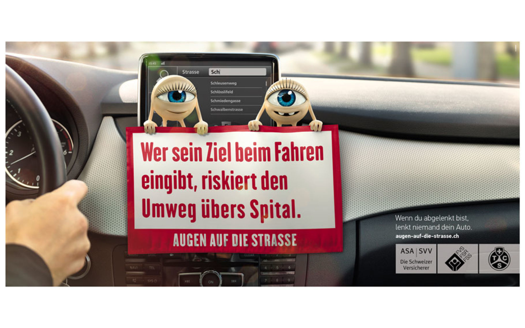 Die Kampagne «Augen auf die Strasse» - TCS Schweiz