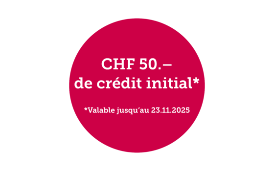 CHF 50.– de crédit initial