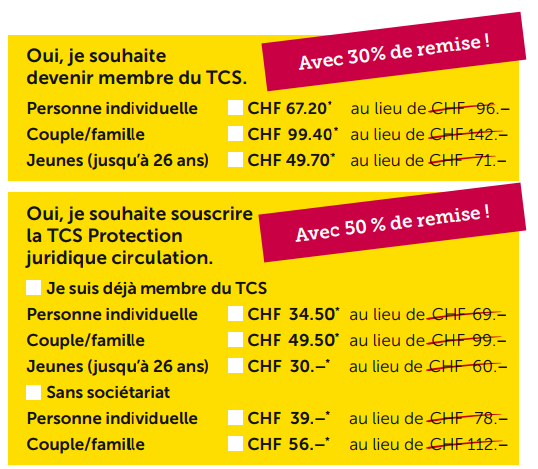 Tableau de prix partenaires auto