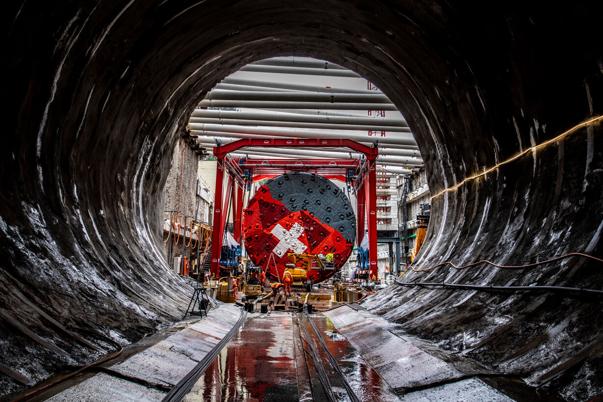 Aufbau Bohrkopf zweite Gotthardröhre © Nicola Demaldi, gotthardtunnel.ch/bilderpool