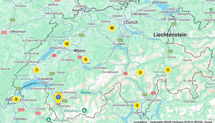 TCS bike repAIR Karte der Schweiz (Juni 2026)