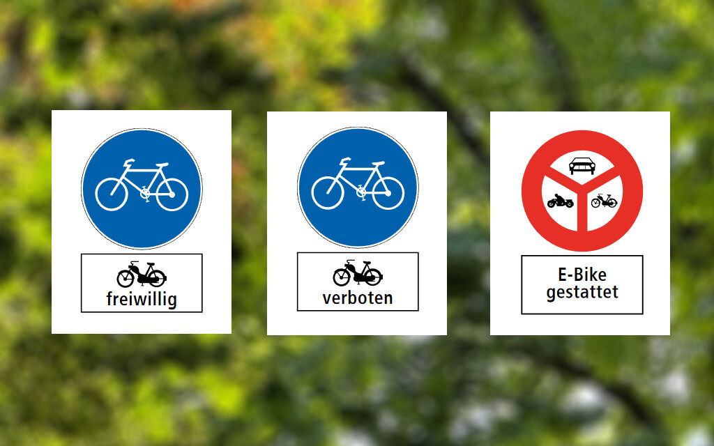 Neue Radweg-Signale seit dem 1. Juli 2025: Motorfahrräder freiwillig und verboten
