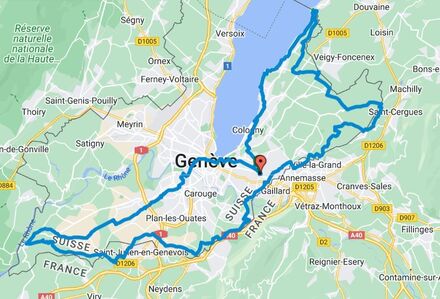 Tour du canton de Genève à vélo - parcours argent