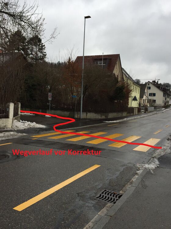 Einfahrt Hohlenbaumstrasse vor Korrektur