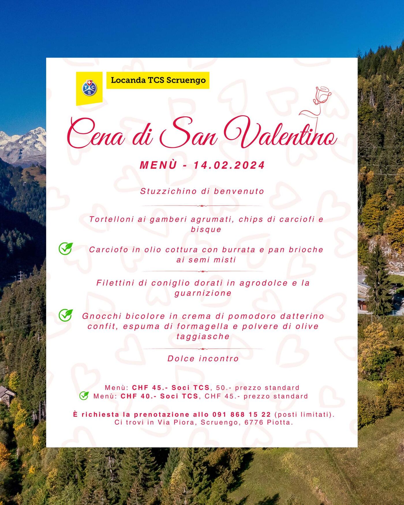 Menu san valentino tcs