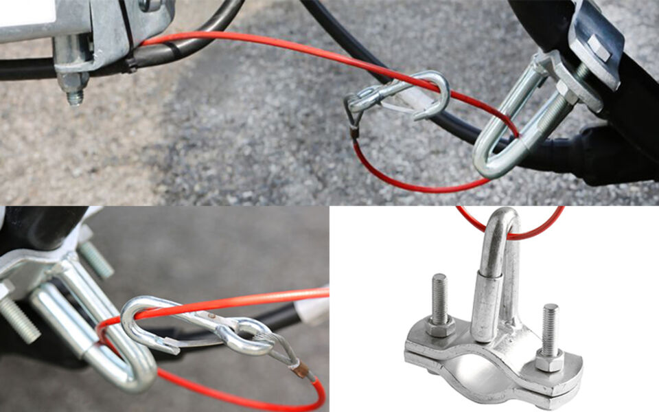 APT Support Pour Câble De Remorque, Câble De Frein, Câble De Sécurité, Universel, Noir, œillet Hollandais Pour Caravane Et Remorque