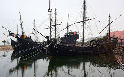 Columbus, mit seinen drei Schiffen 