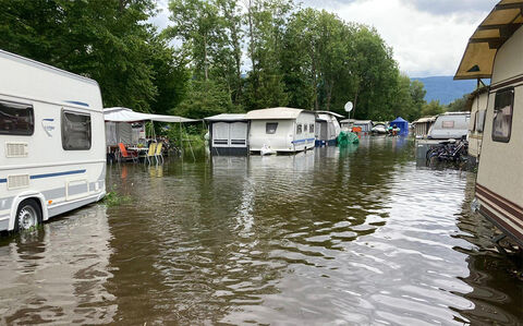 Verhalten, wenn der Camping überschwemmt wurde