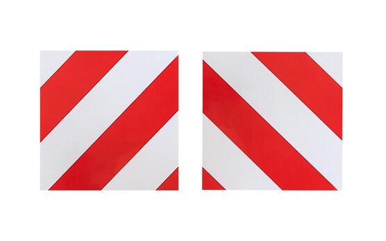 Warntafel fr Velotrger und berstehende Ladung