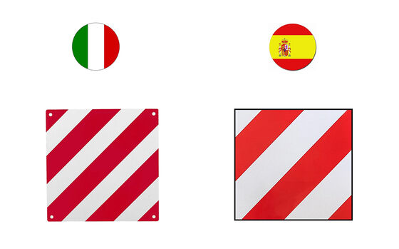 Warntafel,Ladung,Spanien,Italien