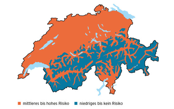 Zecken-Risikogebiet Schweiz