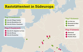 Raststättentest in Südeuropa