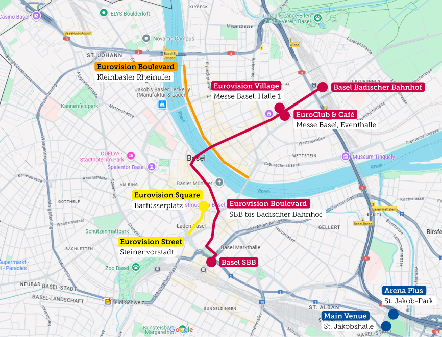 Basel: Locations des ESC 2025