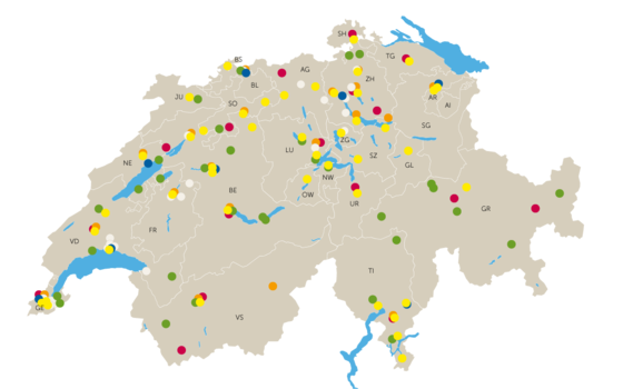 Standorte und Sektionen des TCS