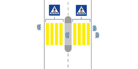 Passaggio pedonale con isola