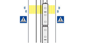 Passaggio pedonale con binario per tram