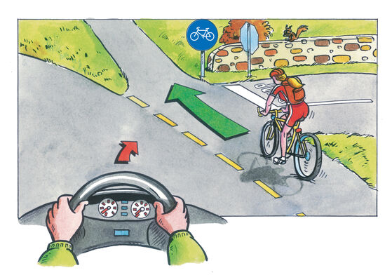 Intersection avec voie cycliste