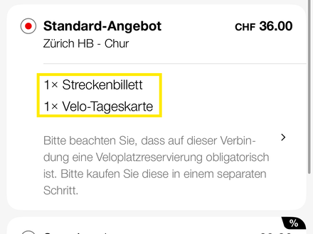 SBB-App Anzahl Velos Schritt 3