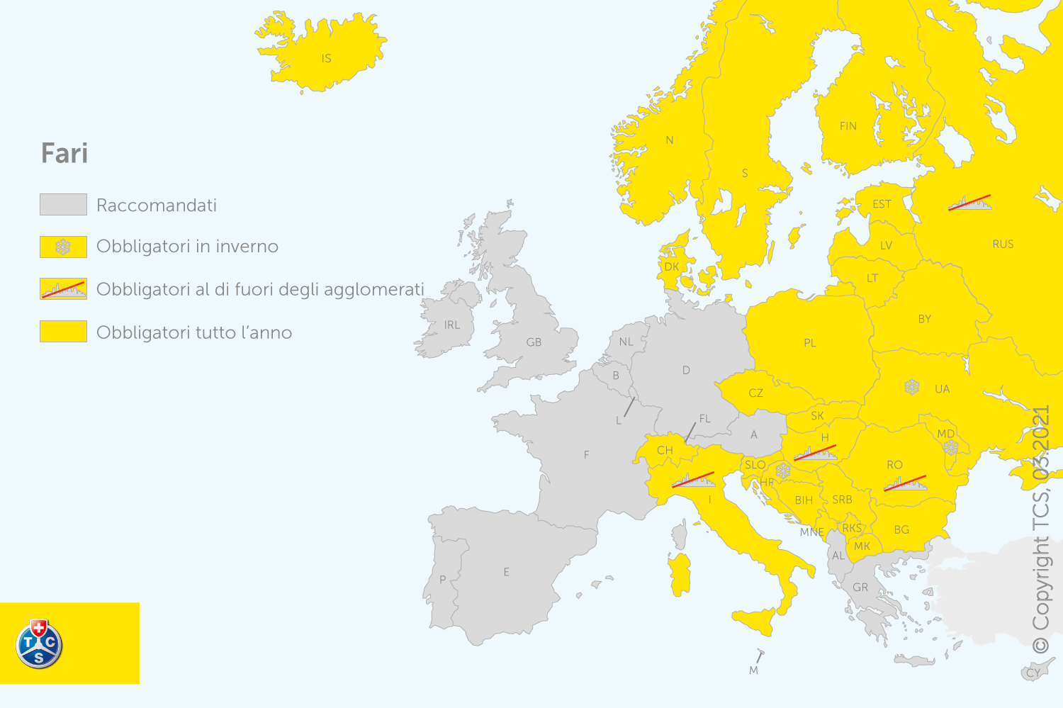 Panoramica delle norme in Europa