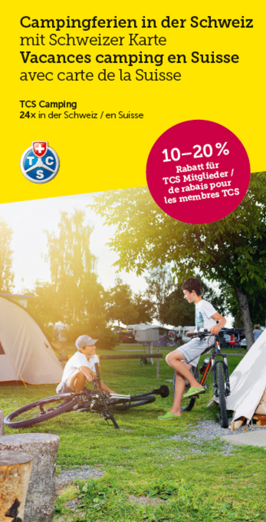 Karte Campingferien in der Schweiz