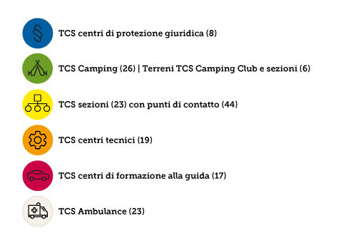 Legenda siti TCS in Svizzera