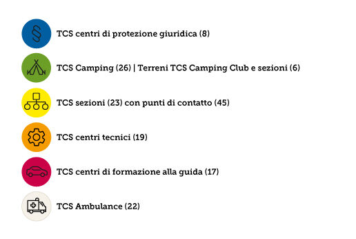 Legenda siti TCS in Svizzera