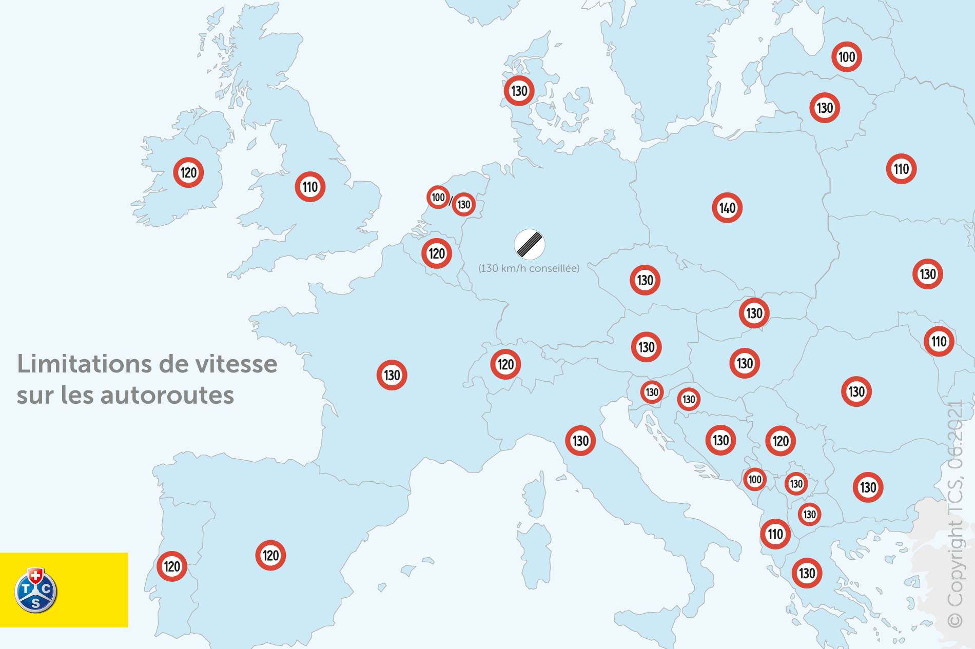 Limitations de vitesse sur les autoroutes d