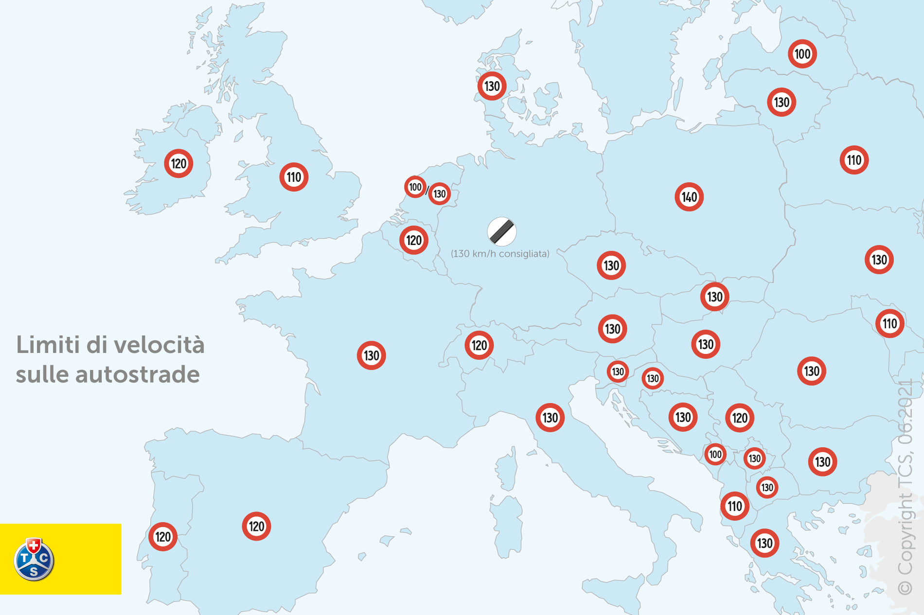 Limiti di velocità sulle autostrade