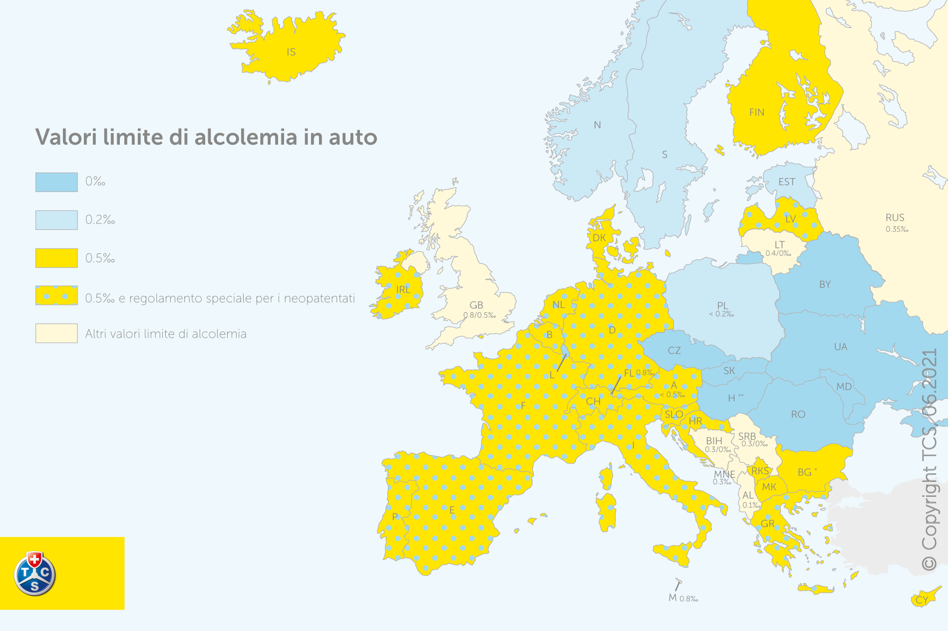 Valori limite di alcolemia in auto