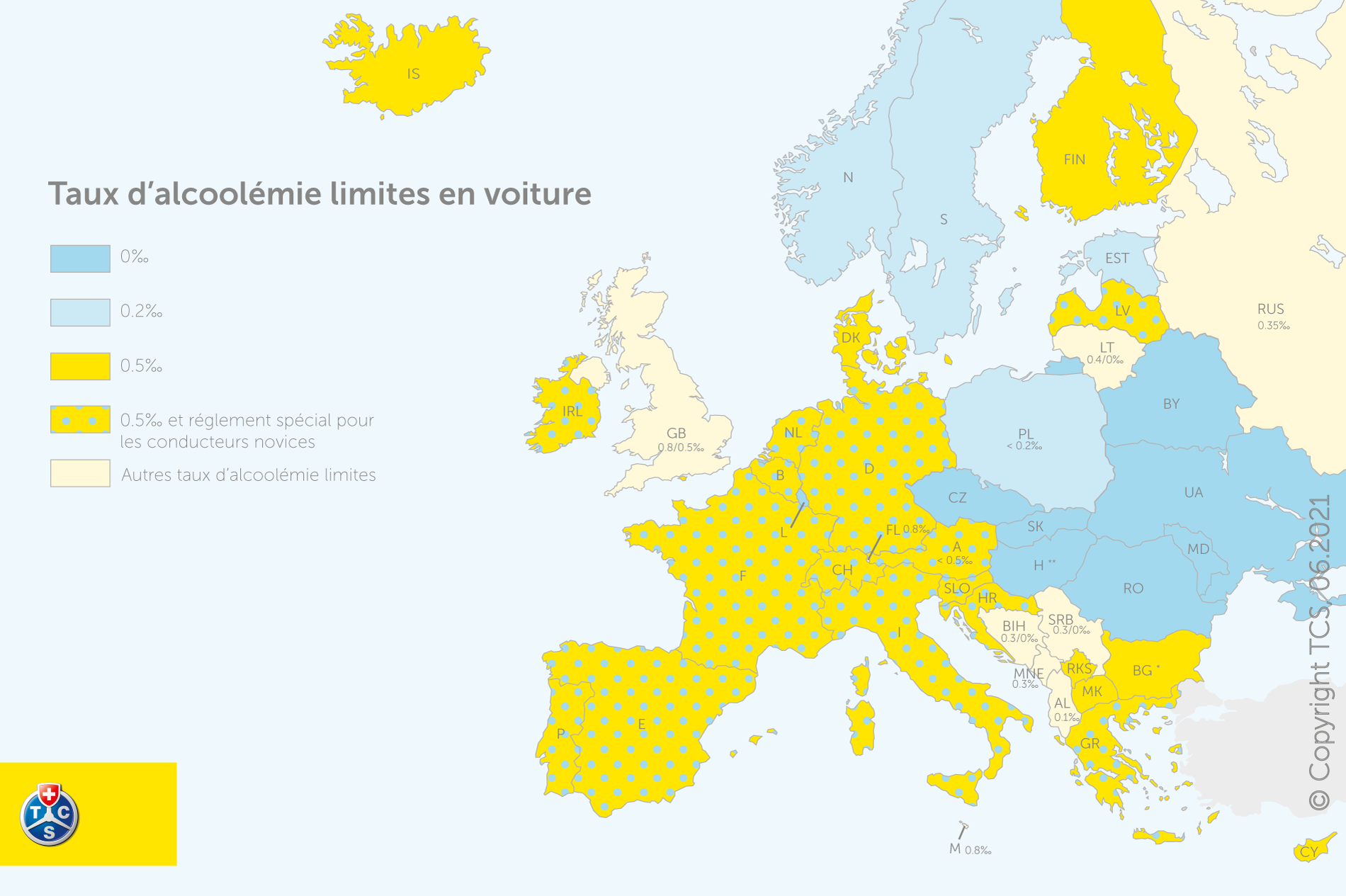 Taux d'alcoolémie limites en voiture