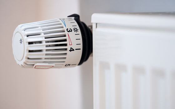 Ventil eines Heizkörpers.