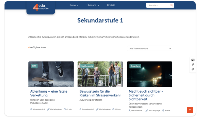 edu4motion fixfertige unterrichtssequenzen verkehrssicherheit