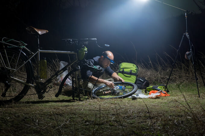 attrezzatura per le riparazioni delle biciclette viaggio